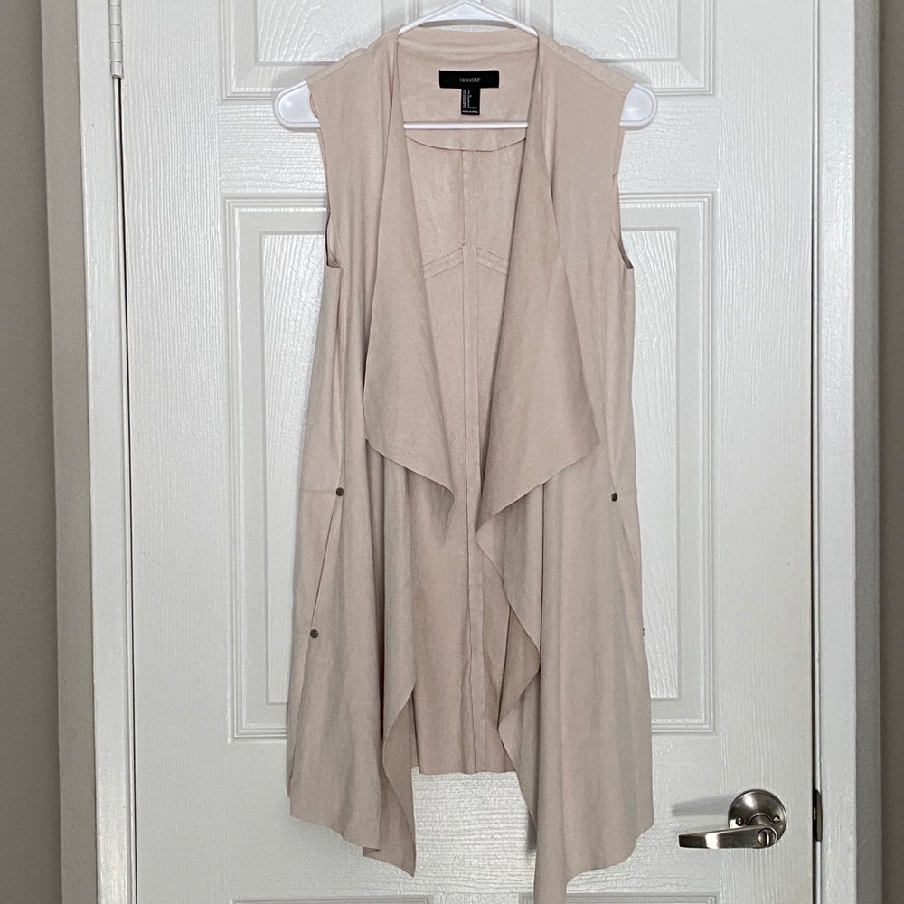 Faux suede cream vest